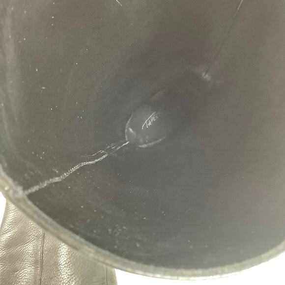 Vicini Tapeet Lug-Sole pull on knee high block heels leather boots SZ 36 EUC - Picture 10 of 12